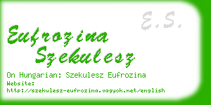 eufrozina szekulesz business card